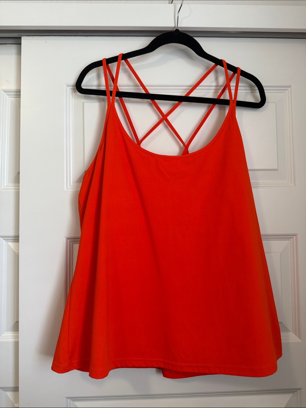 Old Navy Orange Double-Strap Crisscross Swing tank